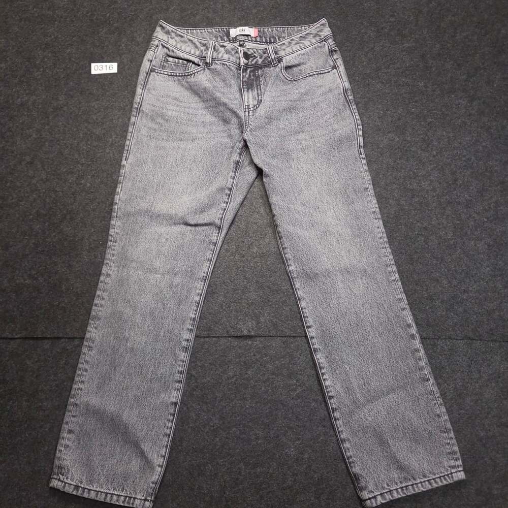 Cabi Jeans Size 4 Gray Acid Wash Straight Leg Denim Pants